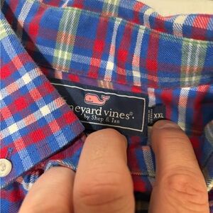 Vineyard Vines Slim Fit Plaid Shirt in Red and Blue
